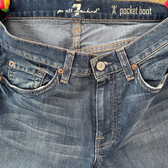 7 For All Mankind Dark Blue Denim Jeans - Picture 1 of 3